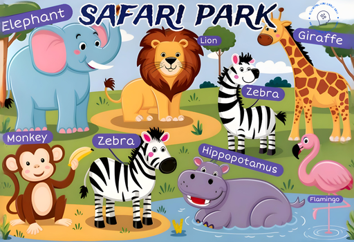 "Safari Park" 24-piece Jigsaw puzzle | Colorful Little Star